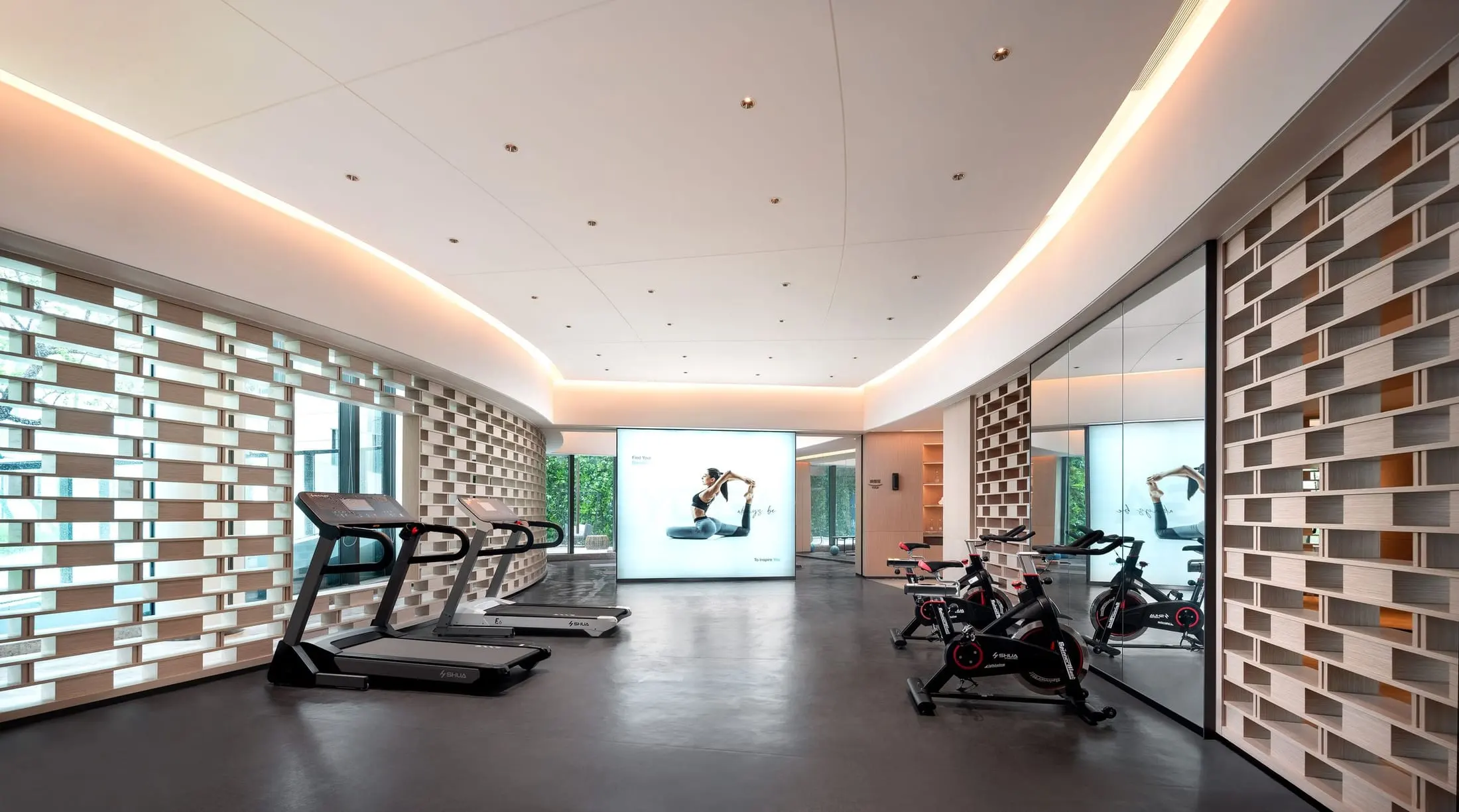 Zona de cardio con caminadoras y bicicletas